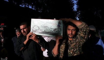 تشییع پیکر دو شهید گمنام در شاندیز - مشهد