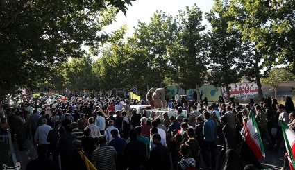 تشییع پیکر دو شهید گمنام در شاندیز - مشهد