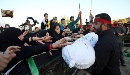تشییع پیکر دو شهید گمنام در شاندیز - مشهد