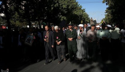 تشییع پیکر دو شهید گمنام در شاندیز - مشهد