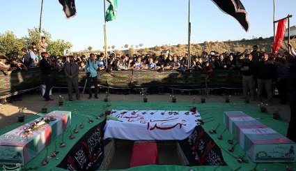 تشییع پیکر دو شهید گمنام در شاندیز - مشهد