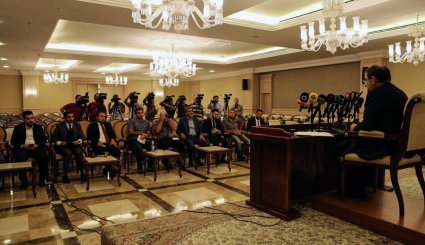 نشست خبری دبیر مجمع تشخیص مصلحت نظام در بغداد
