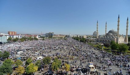 تظاهرات مردم چچن در اعتراض به کشتار مسلمانان میانمار