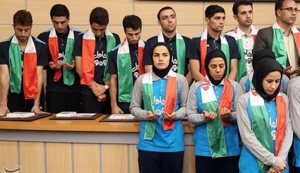 مراسم بدرقه تیم های ملی فوتسال بانوان و آقایان به مسابقات آسیایی داخل سالن