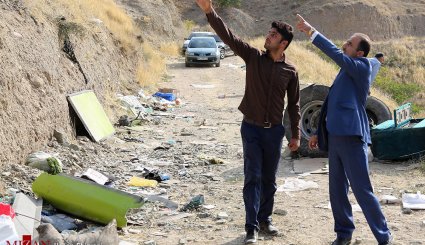 تصاویر از سقوط اتوبوس مسافربری به دره جاجرود