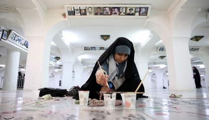غبار روبی و رنگ آمیزی مزار شهدا - مشهد + تصاویر