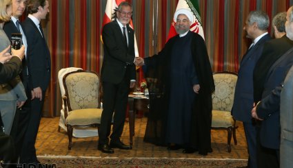 دیدار روسای جمهوری فرانسه و اتریش و نخست وزیر سوئد با روحانی در نیویورک