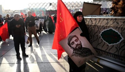 مراسم وداع با پیکر شهید حججی در تهران