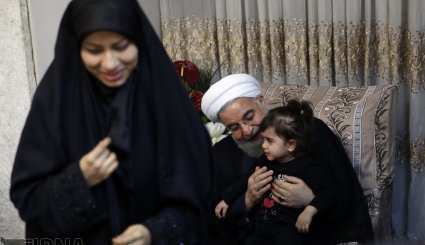 دیدار رئیس جمهوری با خانواده شهیدان غضنفری + تصاویر
