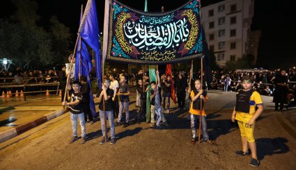 مراسم سوگواری شب تاسوعا در جزیره کیش‎ + تصاویر