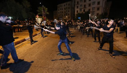 مراسم سوگواری شب تاسوعا در جزیره کیش‎ + تصاویر