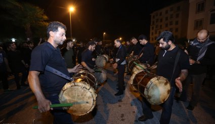 مراسم سوگواری شب تاسوعا در جزیره کیش‎ + تصاویر