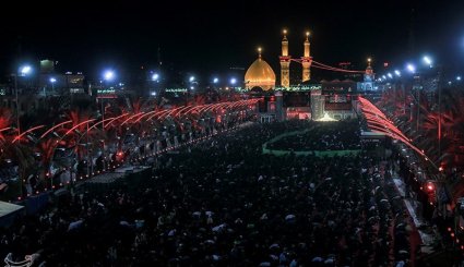 عزاداری شب تاسوعا در کربلای معلی + تصاویر