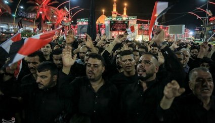 عزاداری شب تاسوعا در کربلای معلی + تصاویر