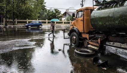 بارش شدید باران در رشت + تصاویر