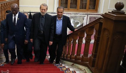 دیدار رئیس مجلس مالی با علی لاریجانی + تصاویر
