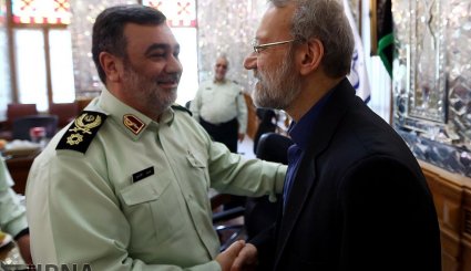 دیدار فرمانده نیروی انتظامی با رییس مجلس