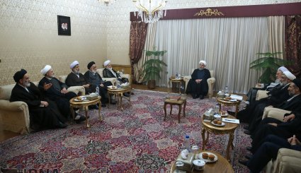 دیدار نمایندگان جامعه روحانیت مبارز با رئیس جمهوری