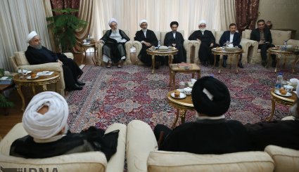دیدار نمایندگان جامعه روحانیت مبارز با رئیس جمهوری
