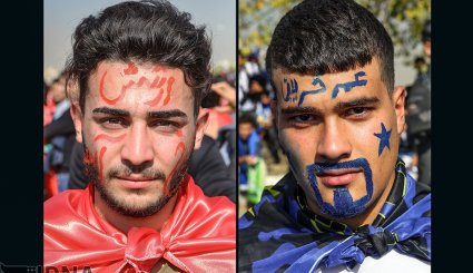 هوادارن تیم های فوتبال پرسپولیس و استقلال تهران + تصاویر