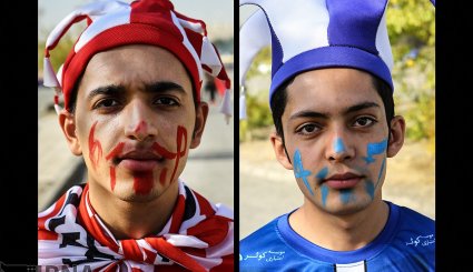 هوادارن تیم های فوتبال پرسپولیس و استقلال تهران + تصاویر
