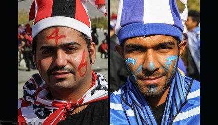 هوادارن تیم های فوتبال پرسپولیس و استقلال تهران + تصاویر