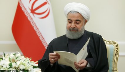 تقدیم استوارنامه های سفرای جدید چهار کشور به روحانی + تصاویر