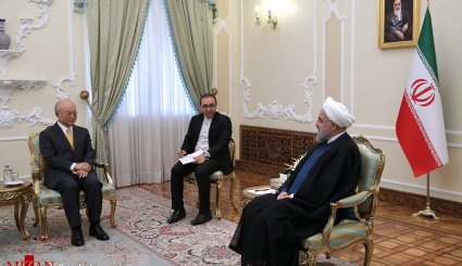 تصاویر/ دیدار آمانو با رئیس جمهوری
