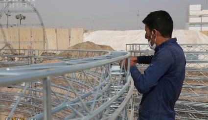 آماده‌سازی اسکان زائران اربعین در موکب مسجد مقدس جمکران