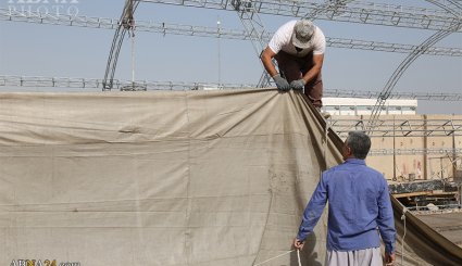 آماده‌سازی اسکان زائران اربعین در موکب مسجد مقدس جمکران