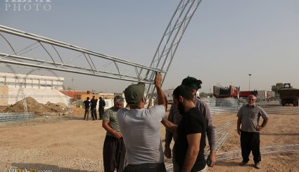 آماده‌سازی اسکان زائران اربعین در موکب مسجد مقدس جمکران