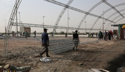 آماده‌سازی اسکان زائران اربعین در موکب مسجد مقدس جمکران