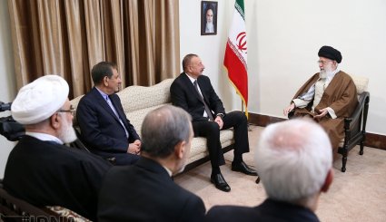 دیدار رئیس ‌‌جمهوری آذربایجان و هیات همراه با رهبر انقلاب + تصاویر