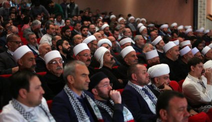 افتتاحیه اجلاس بین المللی اتحاد علمای مقاومت در بیروت + تصاویر