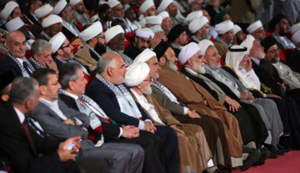 افتتاحیه اجلاس بین المللی اتحاد علمای مقاومت در بیروت + تصاویر