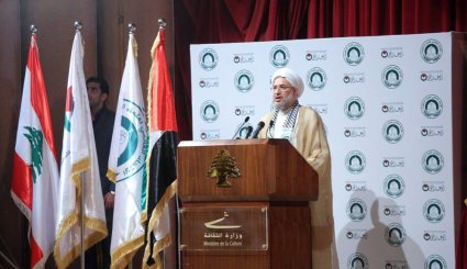 افتتاحیه اجلاس بین المللی اتحاد علمای مقاومت در بیروت + تصاویر