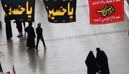 هوای بارانی کربلا + تصاویر