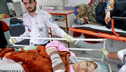 انتقال مصدومان حادثه واژگونی اتوبوس حامل زائران ایرانی به بیمارستان سینا