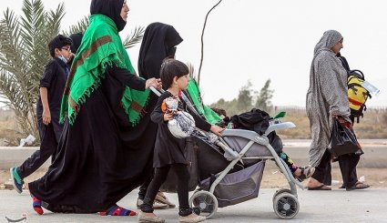 حضور کودکان در پیاده روی اربعین حسینی + تصاویر
