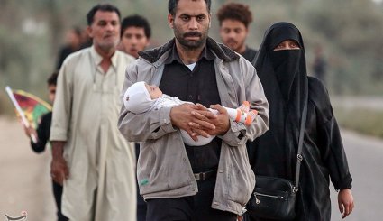 حضور کودکان در پیاده روی اربعین حسینی + تصاویر