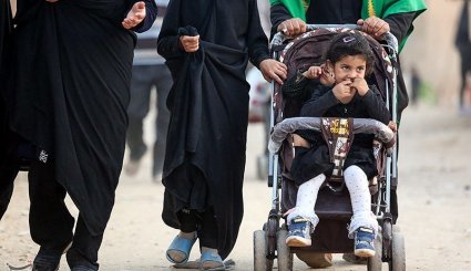 حضور کودکان در پیاده روی اربعین حسینی + تصاویر