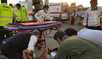 انتقال مجروحین زلزله کرمانشاه به تهران + تصاویر