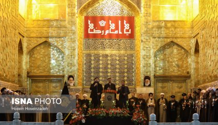 مراسم خطبه خوانی شب شهادت امام رضا (ع) در حرم رضوی + تصاویر