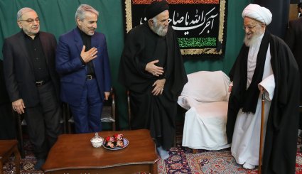 دیدار محمدباقر نوبخت با مراجع تقلید و علما - قم
