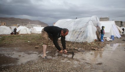 بارش باران در مناطق زلزله زده سرپل ذهاب + تصاویر