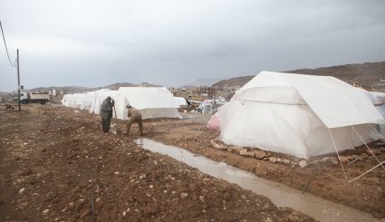 بارش باران در مناطق زلزله زده سرپل ذهاب + تصاویر