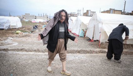 بارش باران در مناطق زلزله زده سرپل ذهاب + تصاویر