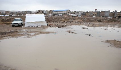 بارش باران در مناطق زلزله زده سرپل ذهاب + تصاویر
