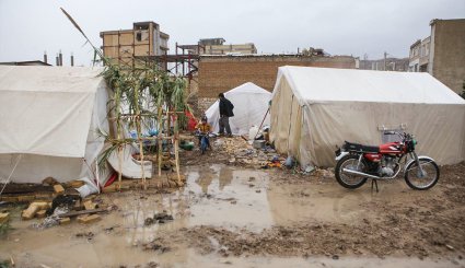 بارش باران در مناطق زلزله زده سرپل ذهاب + تصاویر