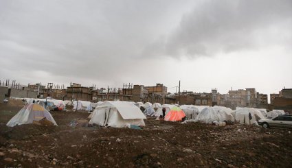 بارش باران در مناطق زلزله زده سرپل ذهاب + تصاویر